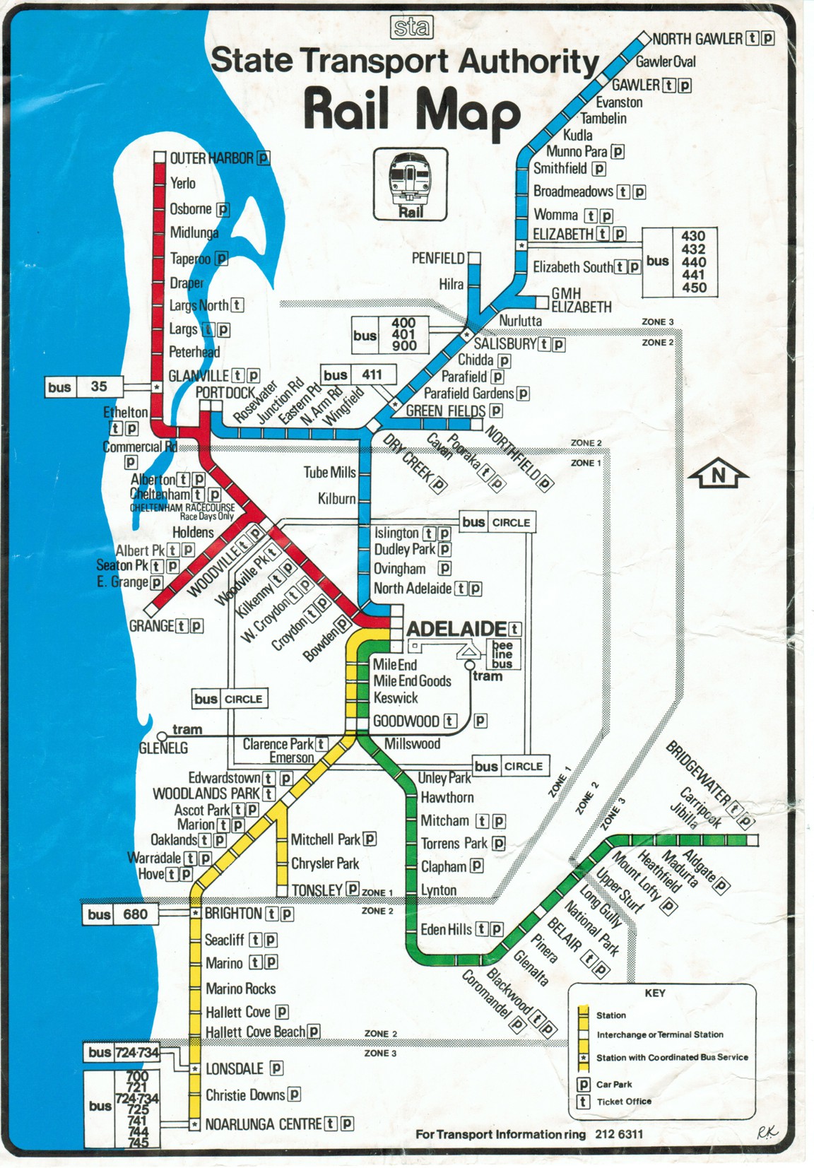 Adelaide Rail Map 1980 thumbnail