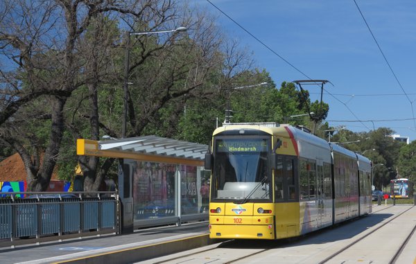 North Terrace Tram at Botanic Gardens terminus