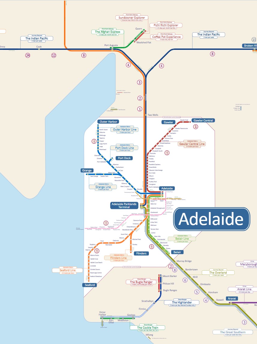 South Australia Rail Map thumbnail